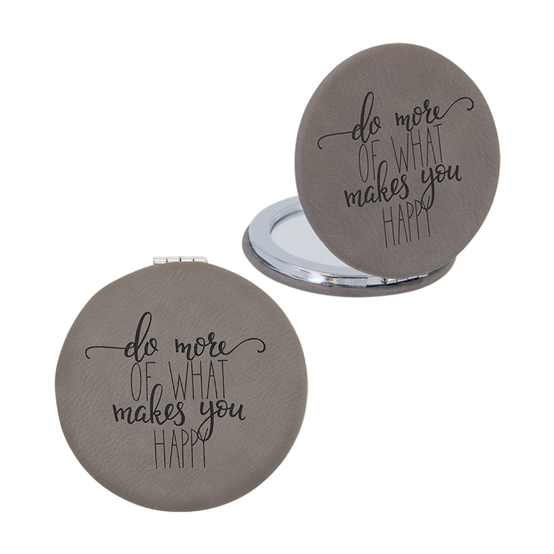 Miroir Compact en Similicuir Laserable