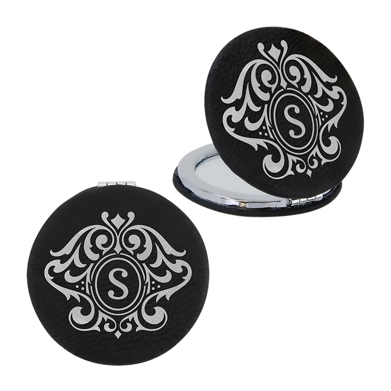 Miroir Compact en Similicuir Laserable