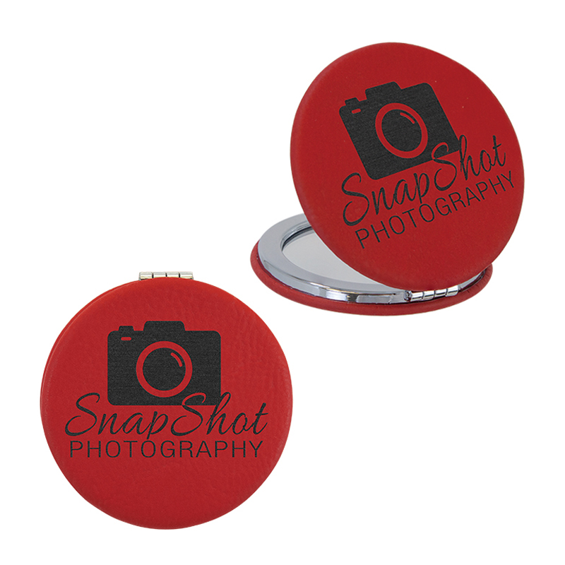 Miroir Compact en Similicuir Laserable
