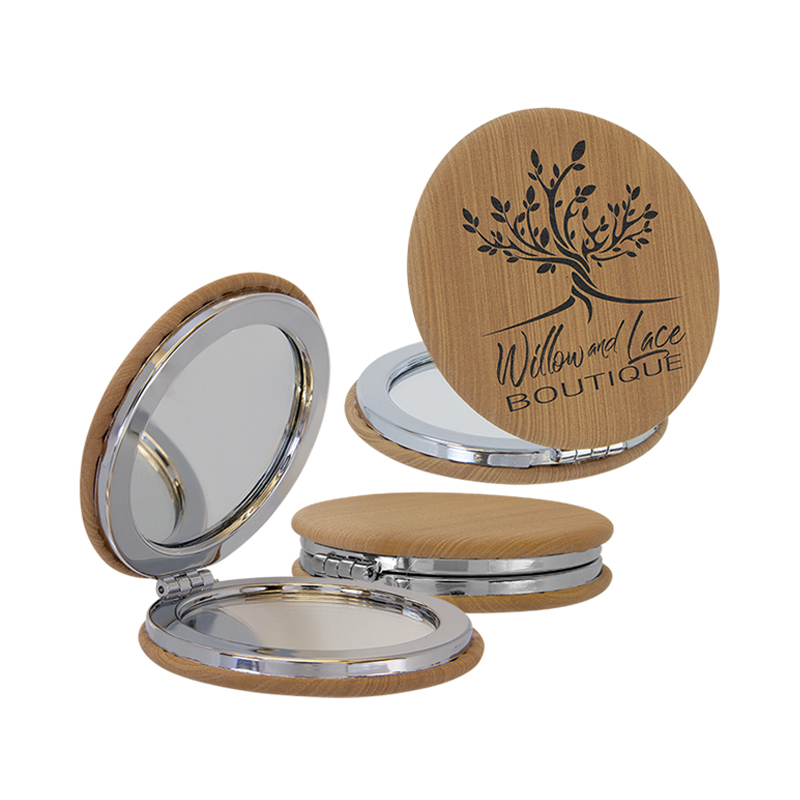 Miroir Compact en Similicuir Laserable