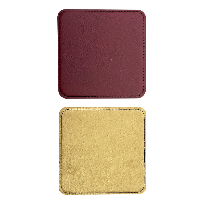 Sous-verres carrés en similicuir 4' x 4'