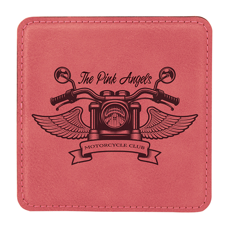 Sous-verres carrés en similicuir 4' x 4'