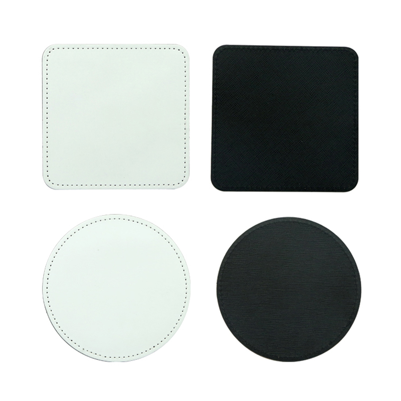 Dessous de verre en cuir PU par sublimation - Rond