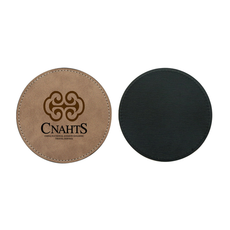 Dessous de verre en cuir PU par sublimation - Rond