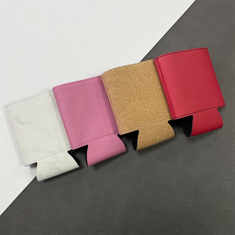 Porte-boisson en similicuir laserable