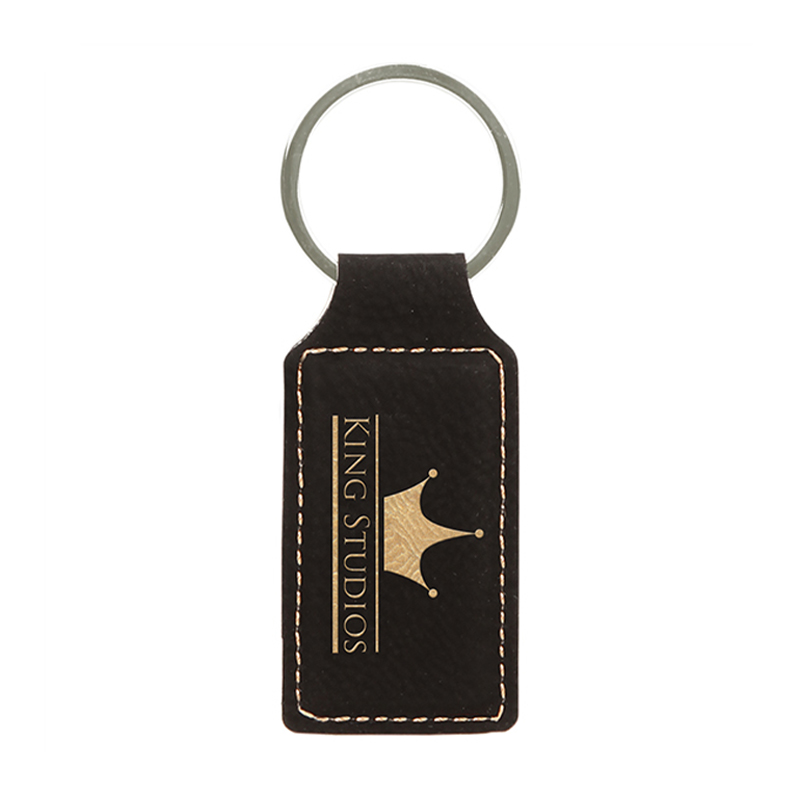 Porte-clés rectangulaire en similicuir laserable