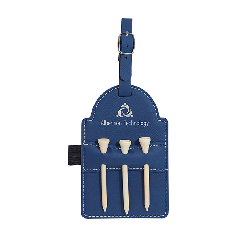 Étiquette de sac de golf en similicuir laser avec tees Étiquette de sac de golf en similicuir laser avec tees