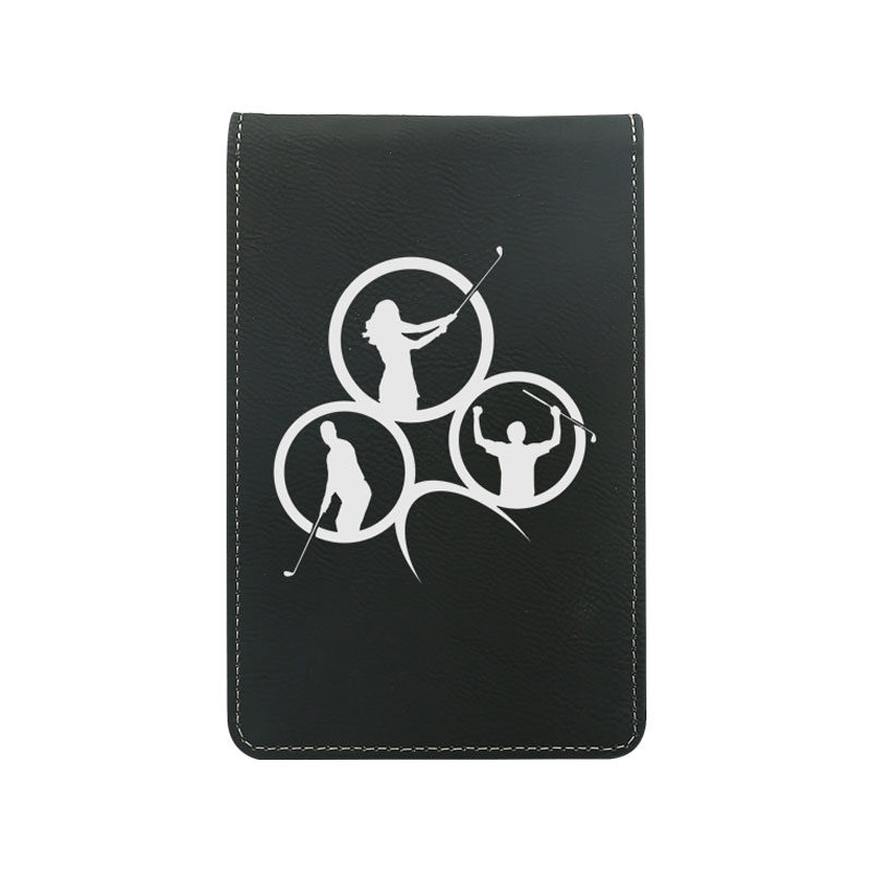 Porte-carte de pointage de golf en similicuir laserable