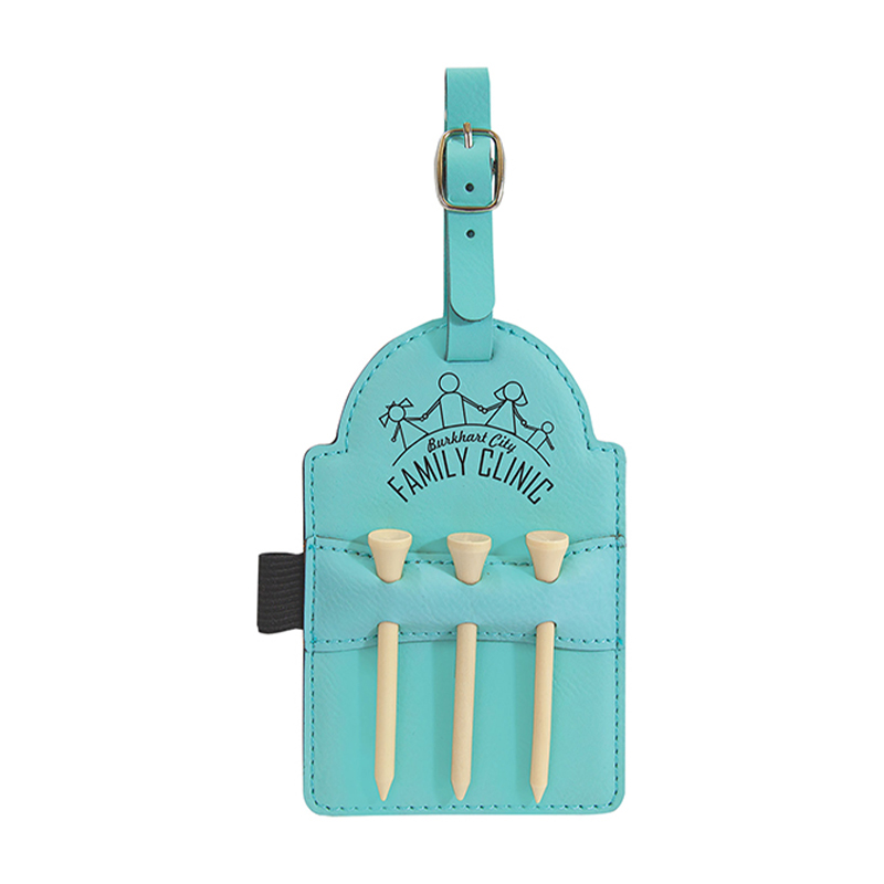 Étiquette de sac de golf en similicuir laser avec tees Étiquette de sac de golf en similicuir laser avec tees