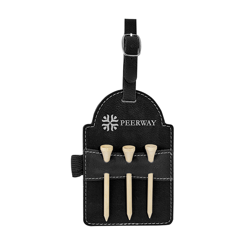 Étiquette de sac de golf en similicuir laser avec tees Étiquette de sac de golf en similicuir laser avec tees