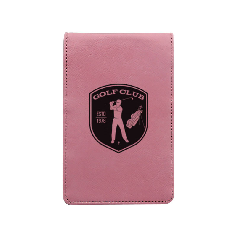 Porte-carte de pointage de golf en similicuir laserable