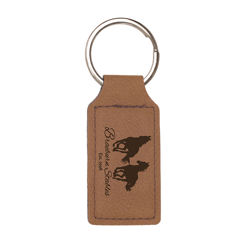 Porte-clés rectangulaire en similicuir laserable