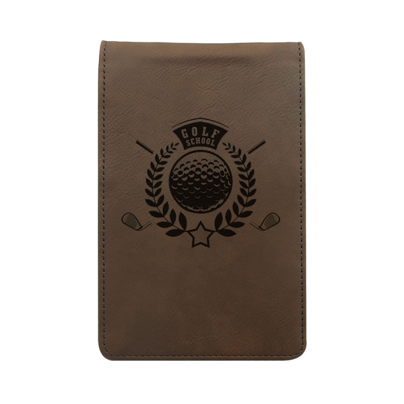 Porte-carte de pointage de golf en similicuir laserable