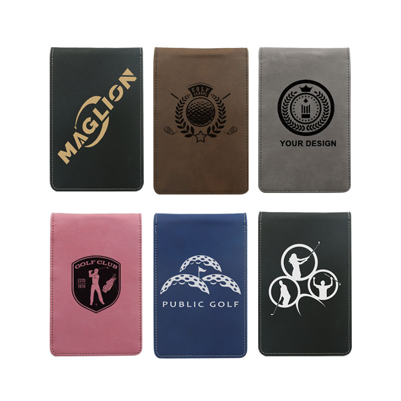 Porte-carte de pointage de golf en similicuir laserable