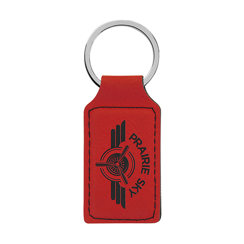 Porte-clés rectangulaire en similicuir laserable