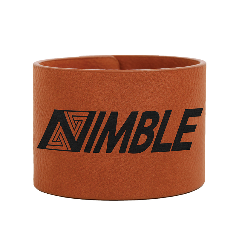 Bracelet manchette en similicuir laserable 8 1/2' x 3/4'