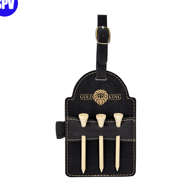 Étiquette de sac de golf en similicuir laser avec tees Étiquette de sac de golf en similicuir laser avec tees