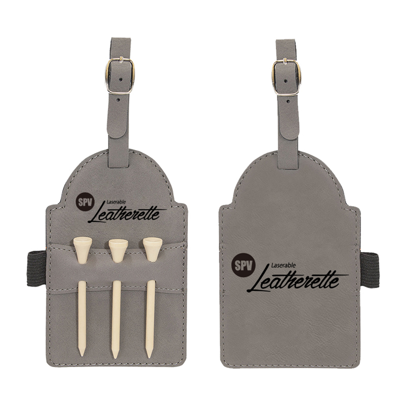 Étiquette de sac de golf en similicuir laser avec tees Étiquette de sac de golf en similicuir laser avec tees
