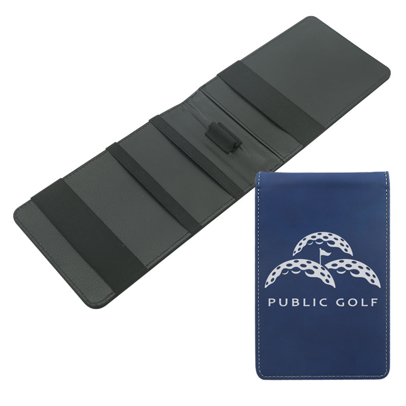 Porte-carte de pointage de golf en similicuir laserable