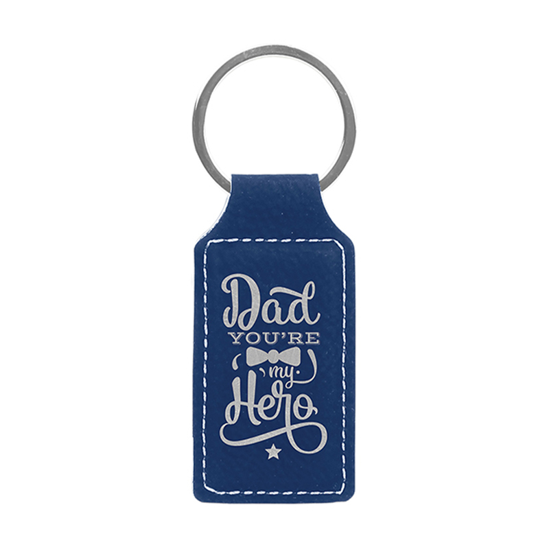 Porte-clés rectangulaire en similicuir laserable