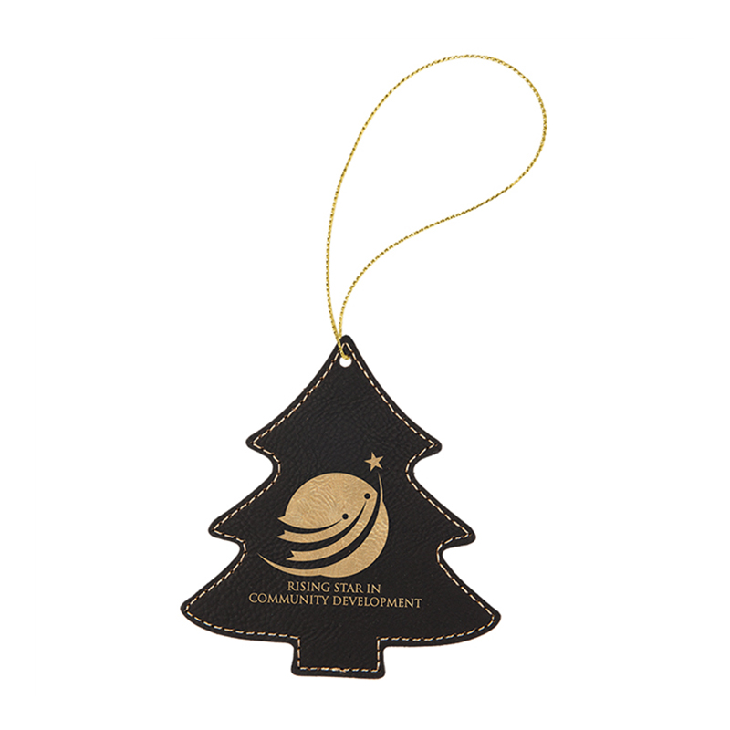 Ornement d'arbre en similicuir laserable Ornement d'arbre en similicuir laserable