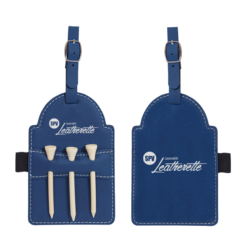 Étiquette de sac de golf en similicuir laser avec tees Étiquette de sac de golf en similicuir laser avec tees