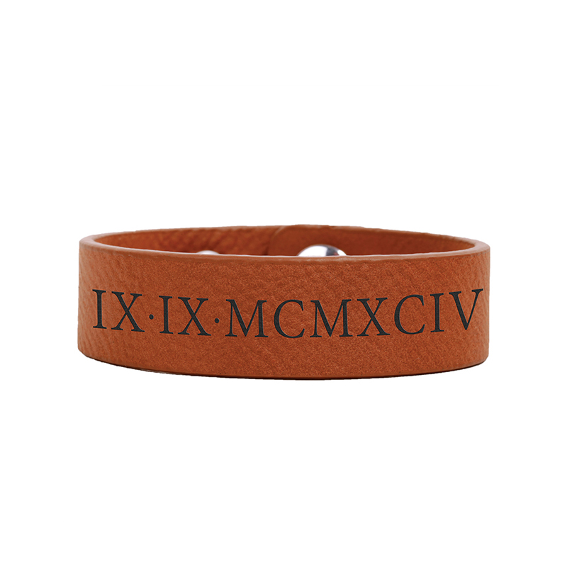 Bracelet manchette en similicuir laserable 8 1/2' x 3/4'
