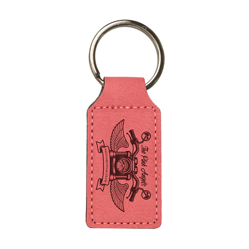 Porte-clés rectangulaire en similicuir laserable