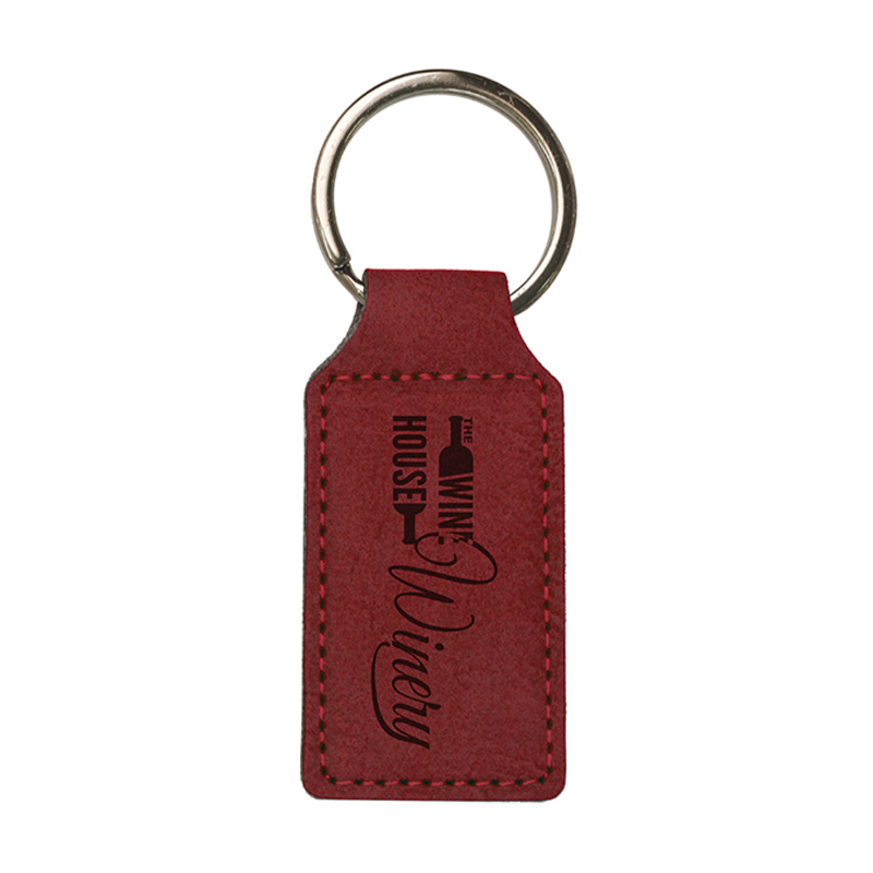 Porte-clés rectangulaire en similicuir laserable