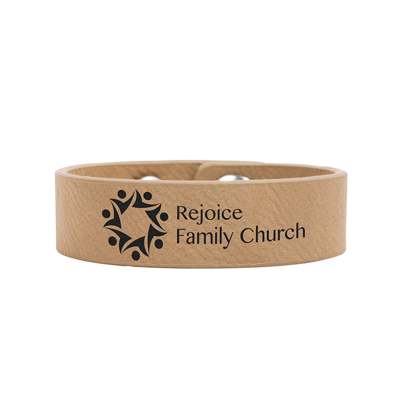 Bracelet manchette en similicuir laserable 9 1/2' x 1'