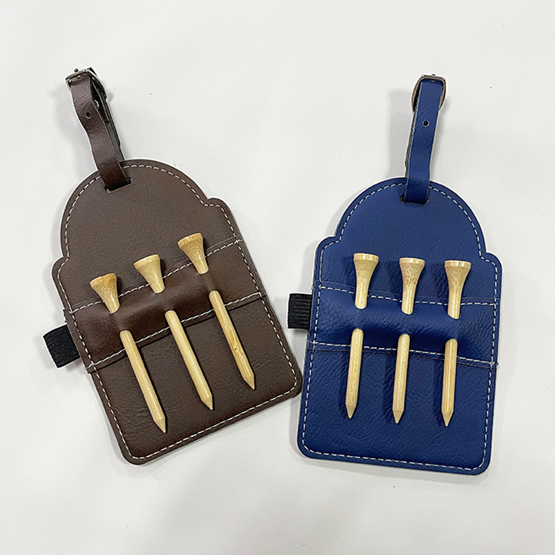 Étiquette de sac de golf en similicuir laser avec tees Étiquette de sac de golf en similicuir laser avec tees