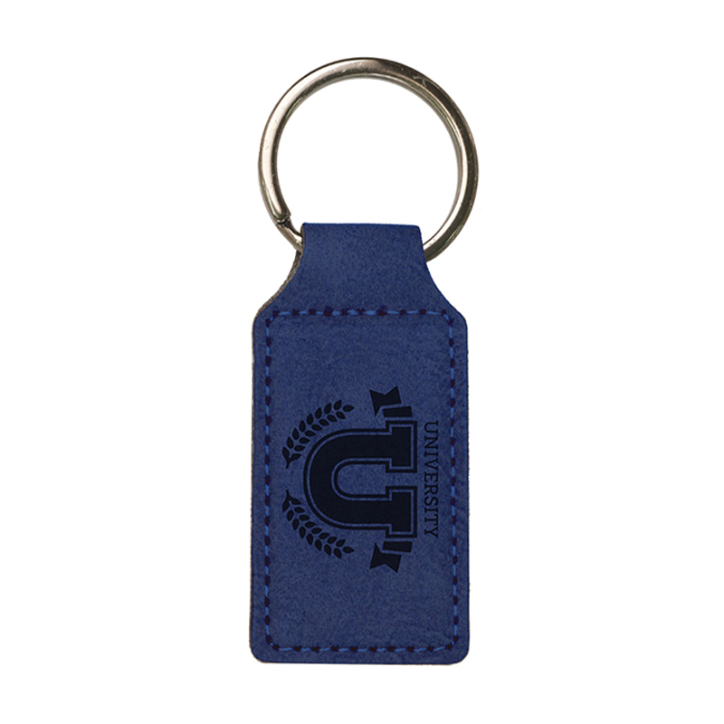 Porte-clés rectangulaire en similicuir laserable