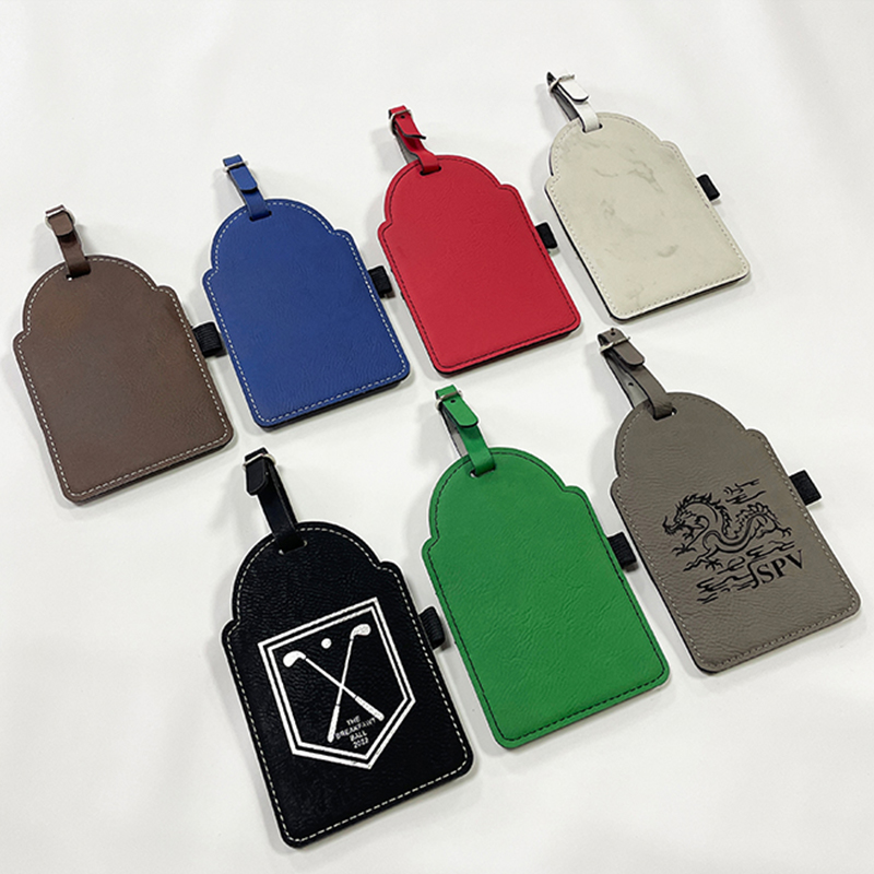 Étiquette de sac de golf en similicuir laser avec tees Étiquette de sac de golf en similicuir laser avec tees