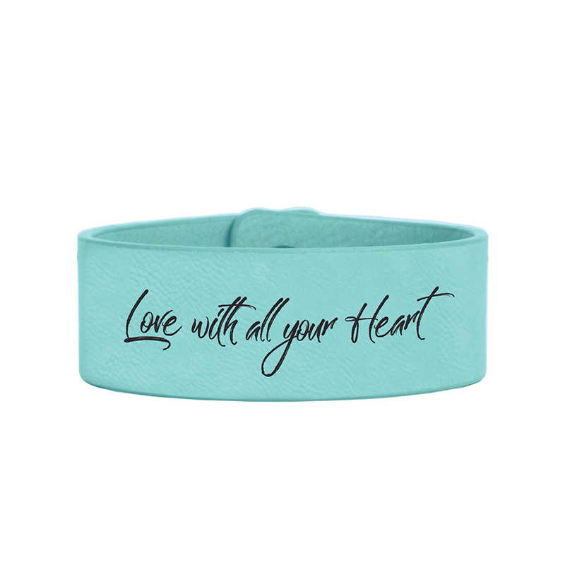 Bracelet manchette en similicuir laserable 8 1/2' x 3/4'