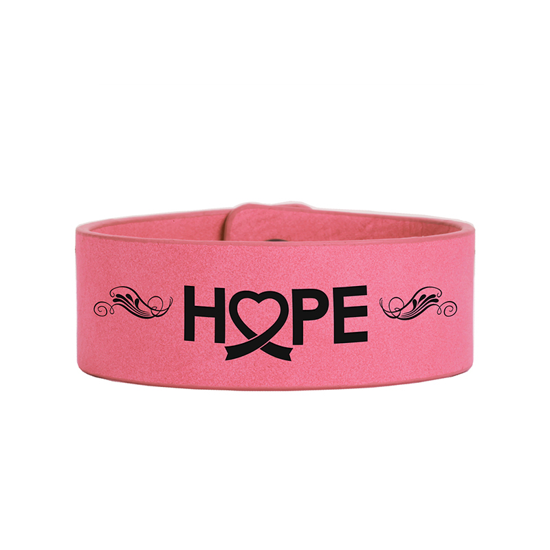 Bracelet manchette en similicuir laserable 8 1/2' x 3/4'