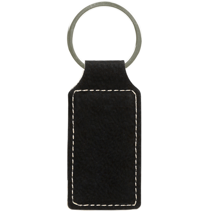 Porte-clés rectangulaire en similicuir laserable