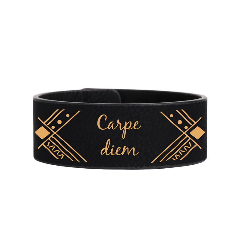 Bracelet manchette en similicuir laserable 8 1/2' x 3/4'