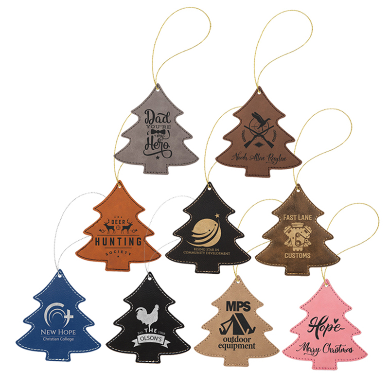 Ornement d'arbre en similicuir laserable Ornement d'arbre en similicuir laserable