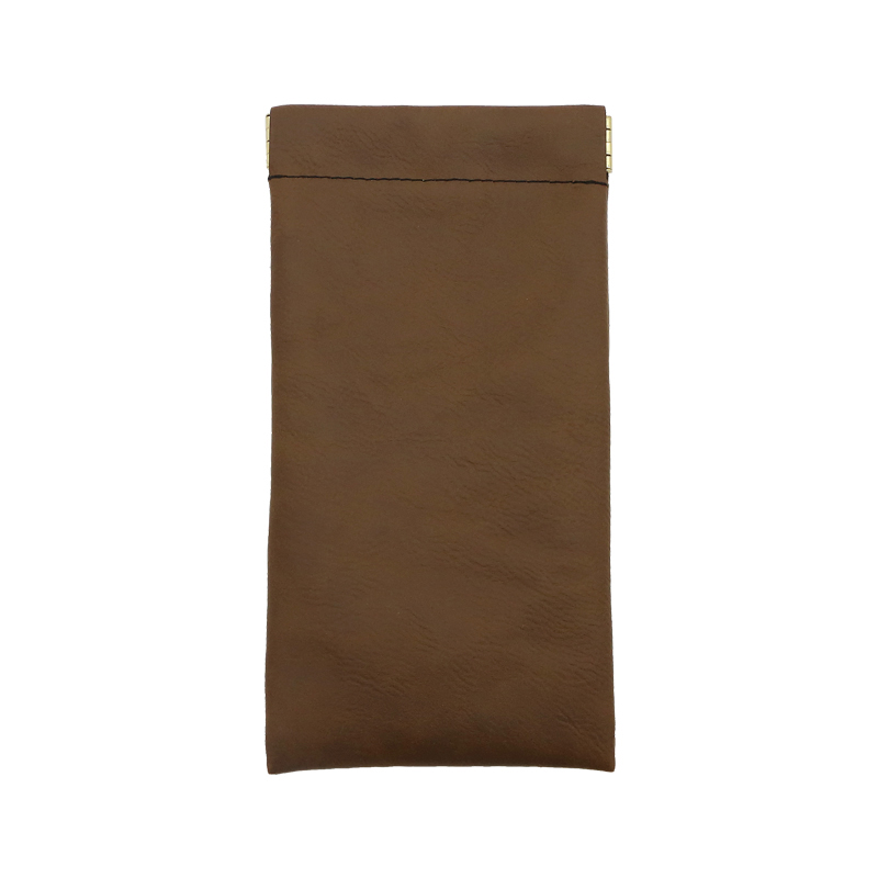 Sac pochette à ressort en similicuir laserable