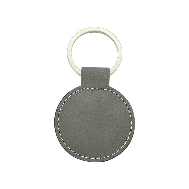 Porte-clés rond en similicuir laserable