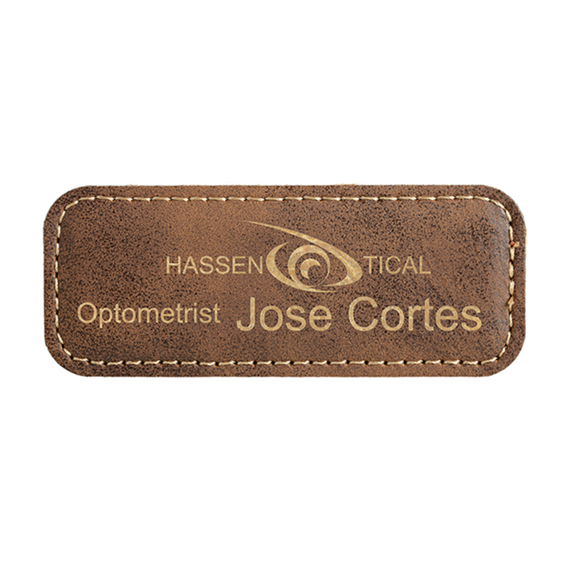 Badge en similicuir laser vierge avec aimant