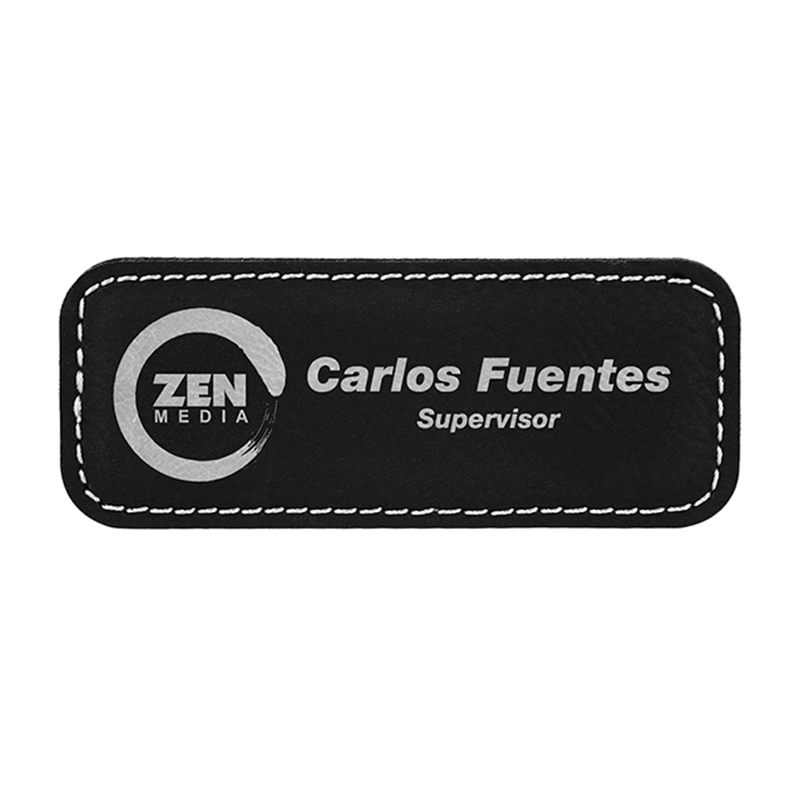 Badge en similicuir laser vierge avec aimant