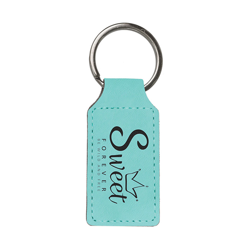 Porte-clés ovale en similicuir laserable