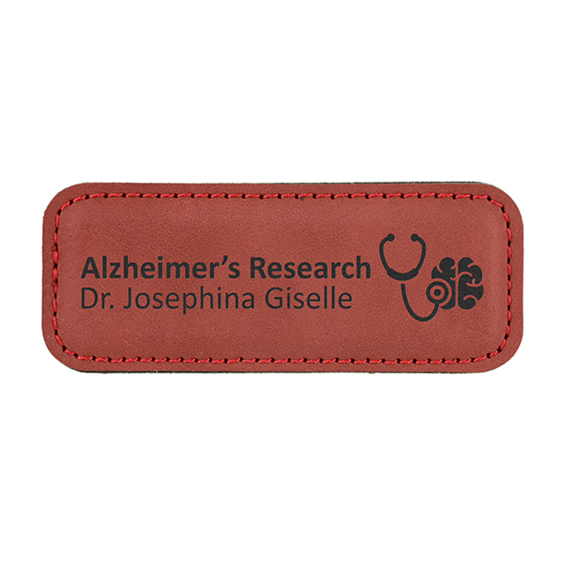 Badge en similicuir laser vierge avec aimant