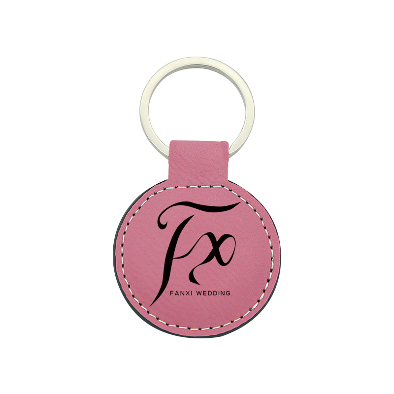 Porte-clés rond en similicuir laserable Porte-clés rond en similicuir laserable