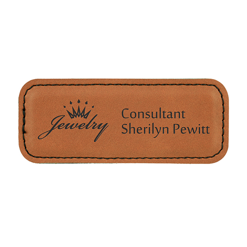 Badge en similicuir laser vierge avec aimant