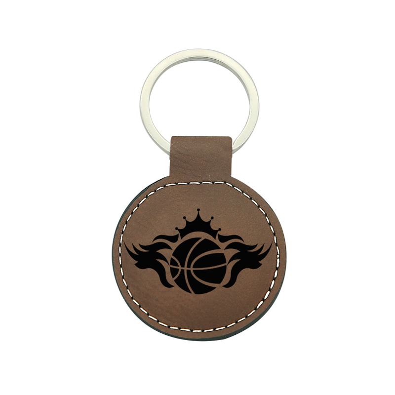 Porte-clés rond en similicuir laserable Porte-clés rond en similicuir laserable