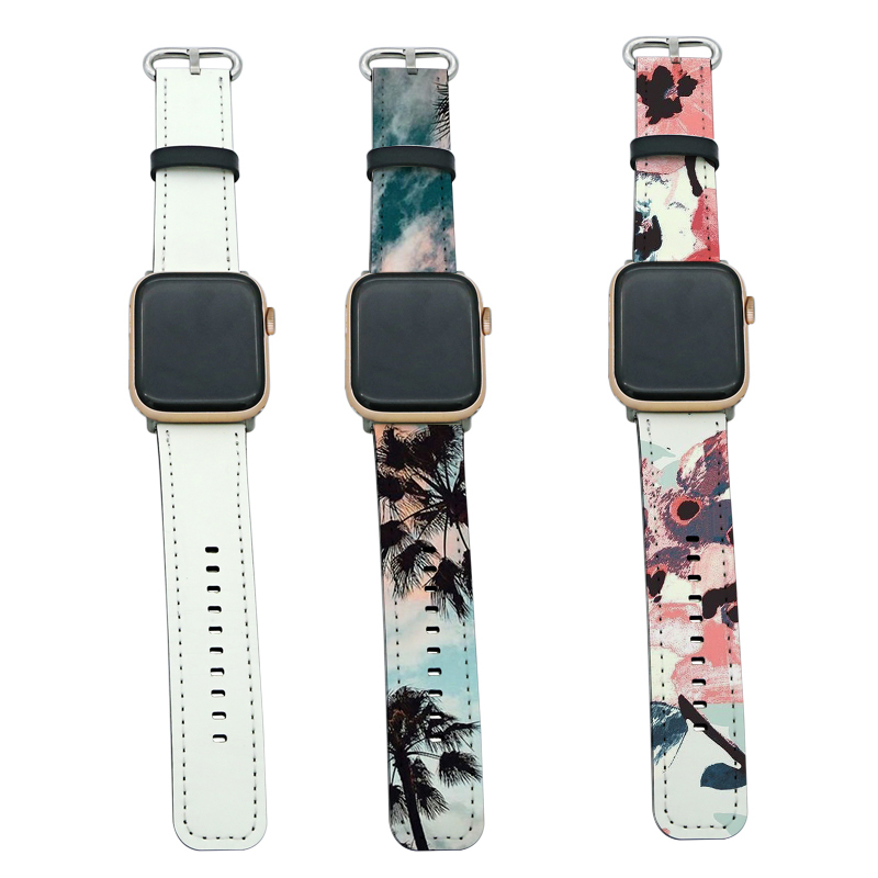 Bracelets Apple Watch en cuir PU à sublimation pour séries 1/2/3-42 mm
