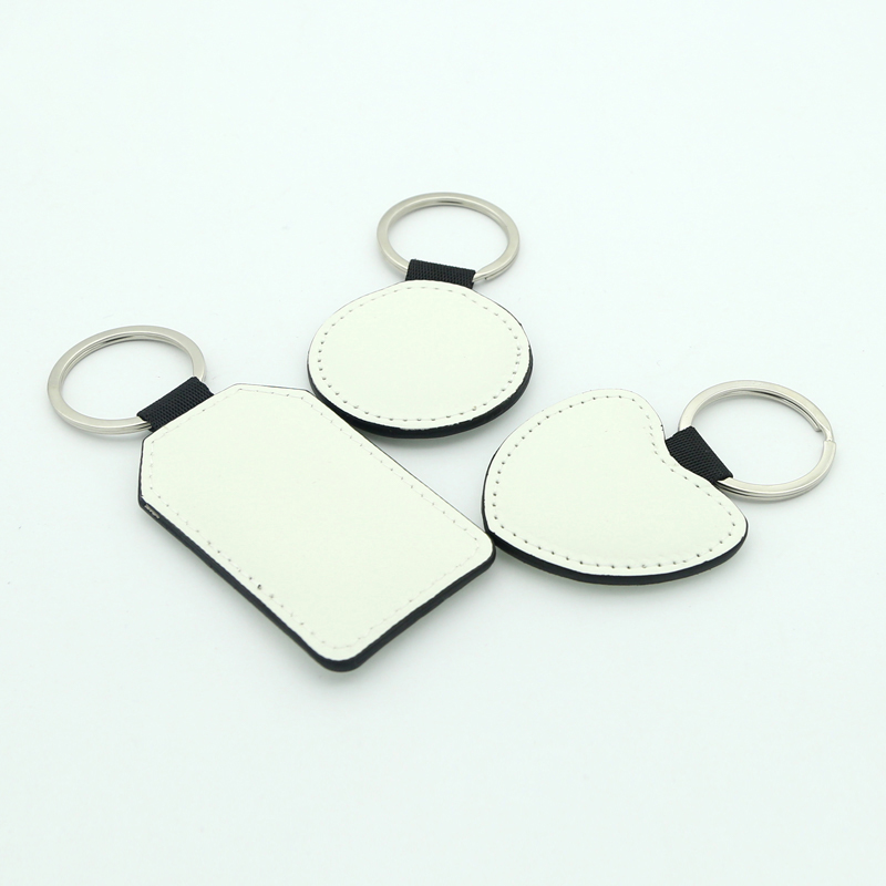 Porte-clés rectangulaire en cuir PU par sublimation - Impression double face