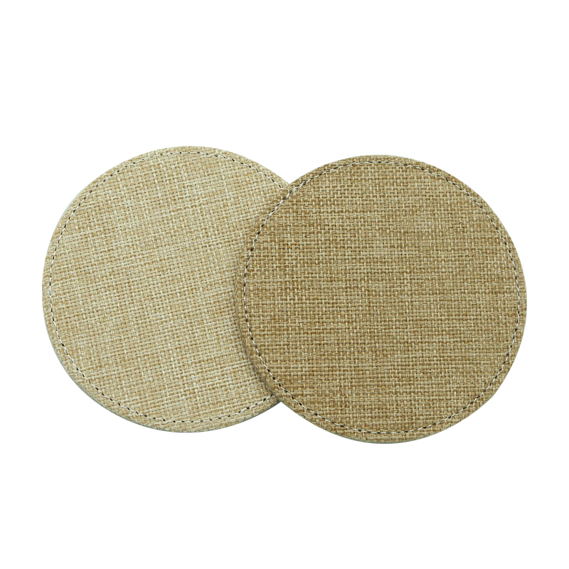 Dessous de verre rond en jute pour sublimation Dessous de verre rond en jute pour sublimation